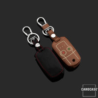 Leder Schlüssel Cover passend für Honda Schlüssel braun LEUCHTEND! LEK2-H5-2