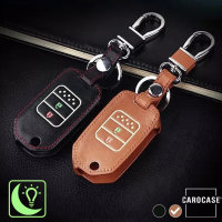 Leder Schlüssel Cover passend für Honda Schlüssel braun LEUCHTEND! LEK2-H9-2
