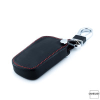 Coque de clé de Voiture (LEK2) en cuir compatible avec Honda clés incl. porte-clés - noir
