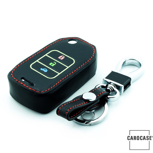 Leder Schlüssel Cover passend für Honda Schlüssel braun LEUCHTEND! LEK2-H10-2