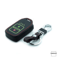 Leder Schlüssel Cover passend für Honda Schlüssel schwarz LEUCHTEND! LEK2-H11-1