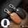 Leather key fob cover case fit for Opel, Citroen, Peugeot P2 remote key light brown