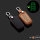 Coque de clé de Voiture (LEK2) en cuir compatible avec BMW clés incl. porte-clés - noir