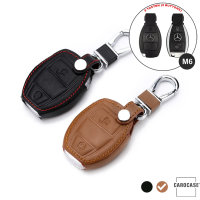 Leather key fob cover case fit for Mercedes-Benz M6 remote key brown