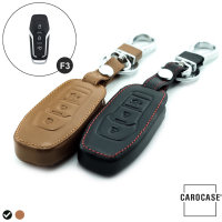 Leather key fob cover case fit for Ford F3 remote key black
