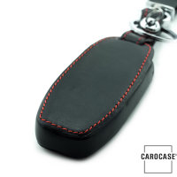 Premium Leder Schlüsselhülle / Schutzhülle (LEK1) passend für Ford Schlüssel inkl. Karabiner - schwarz