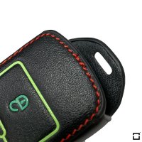 Cover Guscio / Copri-chiave Pelle compatibile con Volkswagen V6 nero