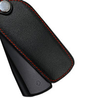 Coque de protection en cuir pour voiture Volkswagen clé télécommande V5 noir