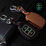 Leather key fob cover case fit for Hyundai D2 remote key