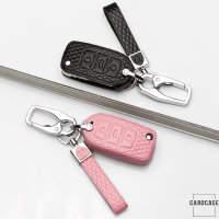BLACK-ROSE Leder Schlüssel Cover für Volkswagen, Skoda, Seat Schlüssel schwarz LEK4-V2
