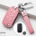 Cuero funda para llave de Volkswagen, Skoda, Seat V2 rosa