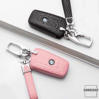 BLACK-ROSE Leder Schlüssel Cover für BMW Schlüssel rosa LEK4-B4