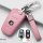 Leather key fob cover case fit for BMW B4, B5 remote key rose