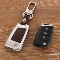 Aluminum key fob cover case fit for Volkswagen, Audi, Skoda, Seat V3, V3X remote key chrome/black