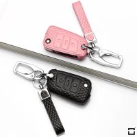 Leather key fob cover case fit for Volkswagen, Audi, Skoda, Seat V3 remote key rose