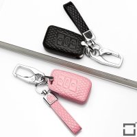 BLACK-ROSE Leder Schlüssel Cover für Volkswagen, Skoda, Seat Schlüssel schwarz LEK4-V4