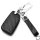 Coque de protection en cuir pour voiture Volkswagen, Skoda, Seat clé télécommande V4 noir