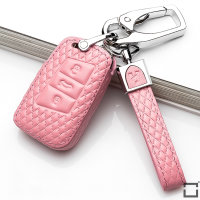 BLACK-ROSE Leder Schlüssel Cover für Volkswagen, Skoda, Seat Schlüssel rosa LEK4-V4