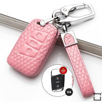 BLACK-ROSE Leder Schlüssel Cover für Volkswagen, Skoda, Seat Schlüssel rosa LEK4-V4