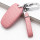 Cuero funda para llave de Audi AX4 rosa