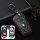 Leather key fob cover case fit for BMW B4, B5 remote key black/red