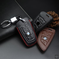 Coque de protection en cuir pour voiture BMW clé télécommande B4, B5 brun