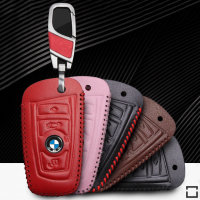 Leder Schlüssel Cover passend für BMW Schlüssel B4, B5 rosa