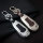 Alu Hartschalen Schlüssel Case passend für Ford Autoschlüssel chrom/schwarz HEK2-F2-29