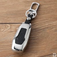 Coque de protection en Aluminium pour voiture Ford clé télécommande F3 chrome/noir