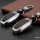 Alu Hartschalen Schlüssel Case passend für Opel, Citroen, Peugeot Autoschlüssel chrom/schwarz HEK2-P2-29