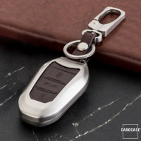 Aluminum key fob cover case fit for Opel, Citroen, Peugeot P2 remote key champagne/brown