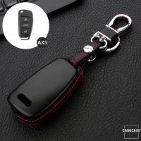 Leder Hartschalen Cover passend für Audi Schlüssel schwarz LEK48-AX3-1