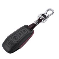 Leather key fob cover case fit for Ford F7 remote key black