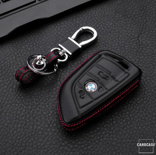 Cover Guscio / Copri-chiave Pelle compatibile con BMW B6, B7 nero