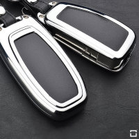Aluminum key fob cover case fit for Audi AX3 remote key chrome/black