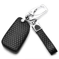 BLACK-ROSE Leder Schlüssel Cover für Volkswagen Schlüssel schwarz LEK4-V8X