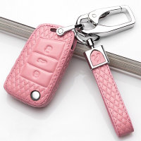 BLACK-ROSE Leder Schlüssel Cover für Volkswagen Schlüssel rosa LEK4-V8X