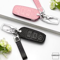 BLACK-ROSE Leder Schlüssel Cover für Volkswagen Schlüssel schwarz LEK4-V5