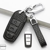 Leather key fob cover case fit for Volkswagen V5 remote key rose