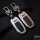 Alu Hartschalen Schlüssel Case passend für Audi Autoschlüssel chrom/schwarz HEK2-AX4-29