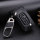 Leather key fob cover case fit for Citroen, Peugeot PX1 remote key black/black