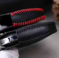 Leather key fob cover case fit for Opel, Citroen, Peugeot P2 remote key black/red