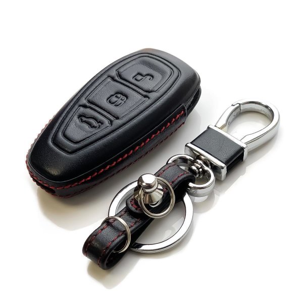 Cover Guscio / Copri-chiave Pelle compatibile con Ford F5 nero