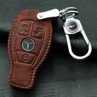 RUSTY Leder Schlüssel Cover passend für Mercedes-Benz Schlüssel hellbraun LEK13-M8