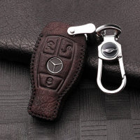 RUSTY Leder Schlüssel Cover passend für Mercedes-Benz Schlüssel dunkelbraun LEK13-M8