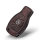 Leather key fob cover case fit for Mercedes-Benz M8 remote key dark brown