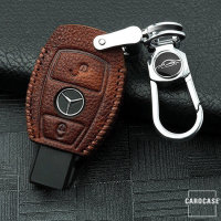 Cuero funda para llave de Mercedes-Benz M6 marron oscuro