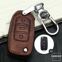 RUSTY Leder Schlüssel Cover passend für Volkswagen, Skoda, Seat Schlüssel hellbraun LEK13-V2