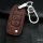 Leather key fob cover case fit for Volkswagen, Skoda, Seat V2X remote key dark brown