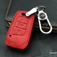 RUSTY Leder Schlüssel Cover passend für Volkswagen, Skoda, Seat Schlüssel rot LEK13-V4